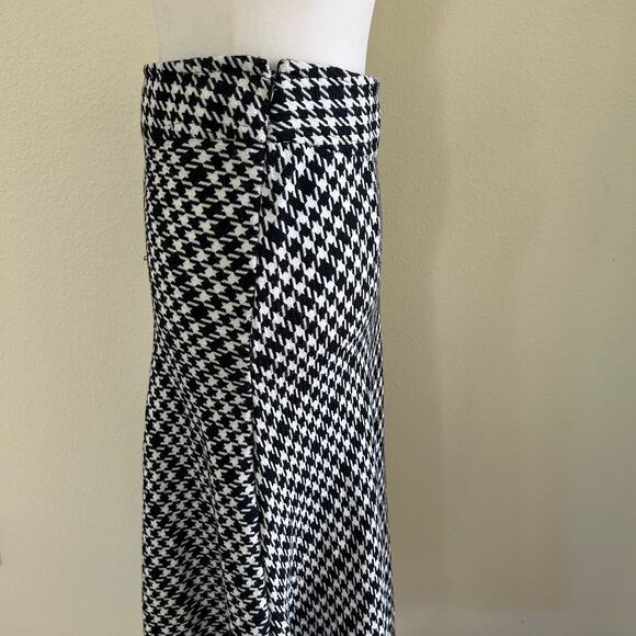 East 5th Maxi Skirt Houndstooth Black White SZ10 Classic Preppy A-Line - Picture 3 of 8